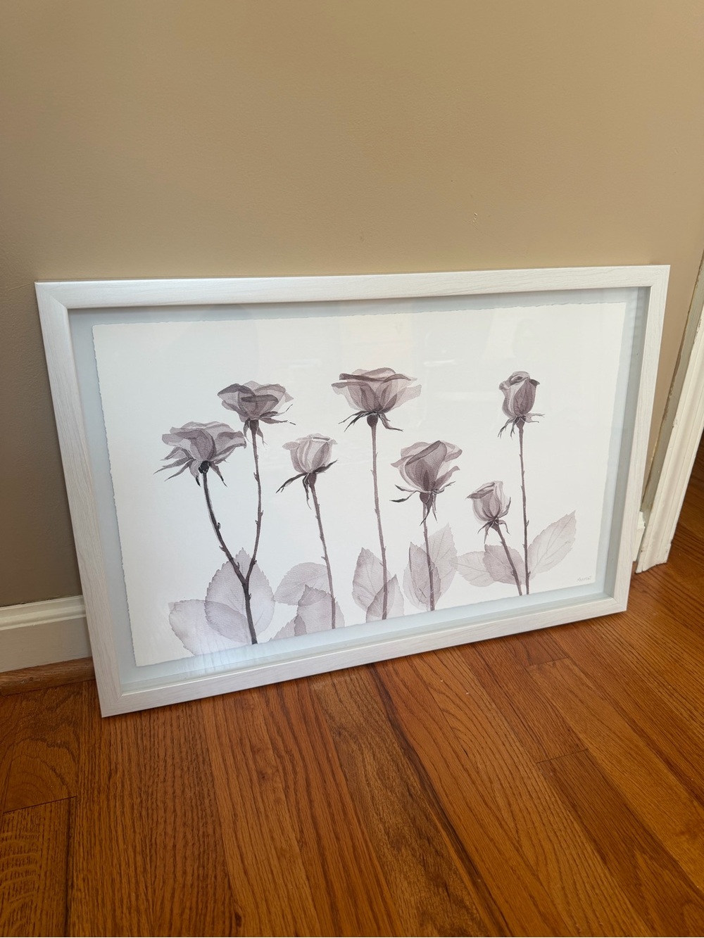 Floral Rose Stem Framed Wall Art